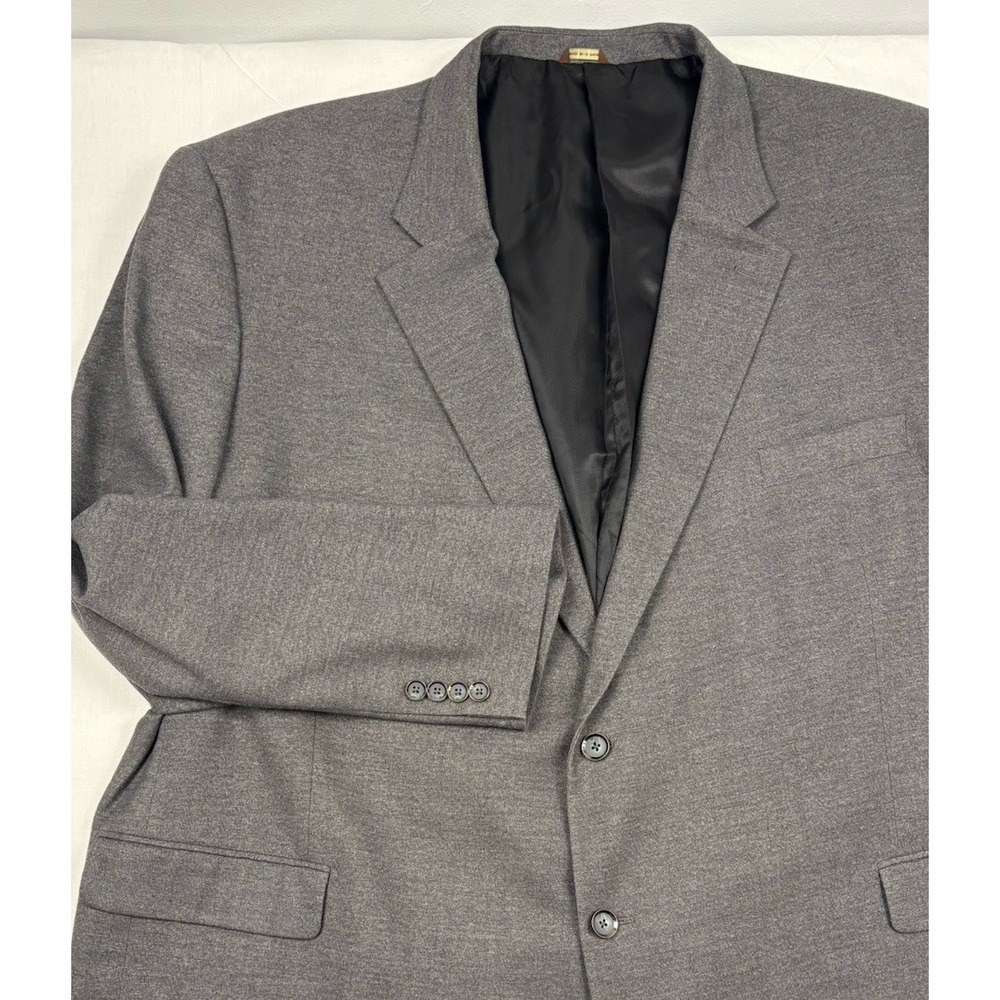 Oak Hill Gray Flannel Poly/Rayon Sport Coat 4XLT 58R/60R EUC Preppy
